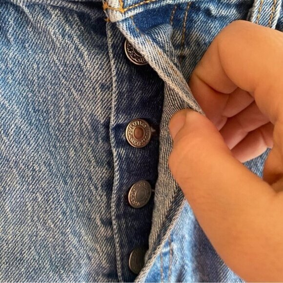 Levis Premium Ribcage Shorts Size 26 Urban Oasis Button Fly High Waist Cowgirl - Picture 5 of 15